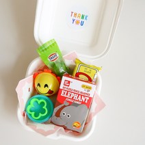 간식 블럭 플레이도우 펄프도시락 구디백 어린이집 유치원 생일 웨딩촬영 답례품, 블럭+LED팽이+도우 구디백