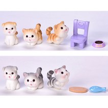 미스토토 테라리움 재료 통통한 아기 고양이 미니어처 동물 피규어, P1083_고양이 사료 그릇 1P
