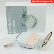 새로운 35000 RPM 전기 네일 드릴 기계 전기 네일 파일 LED 디스플레이 네일 도구 매니큐어 기계 네일 드릴 비트 폴리셔, [03] Pink With Box, [01] UK PLUG(220-240V)