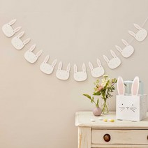 토끼 가랜드 Pink ＆ White Bunny Face Bunting