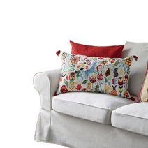 야야마켓 IKEA 소파쿠션 이케아 RODARV 뢰다르브 자수장식 오리털 충전재 베개 쿠션 65x40cm, 멀티컬러_40x65cm