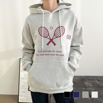 보드미 여자기모후드티 테니스라켓 기모 오버핏 후드티 SD 221172