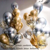웨딩풍선 아트 이벤트 파티 18 개/대 메탈릭 골드 실버 화이트 Ballon Brial 생일 색종이 공 에어 헬륨 Baloon 라마단 홈 축제 용품, [13] mix 18pcs M