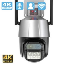 CCTV 방범 보안 감시 IP 카메라 현관 문 스마트폰 가정용 매장 무선 초소형 펫 씨씨티비 도난 방지 사이렌 알람이 있는 8mp wifi 듀얼 렌즈 8x 디지털 줌 야간 인간, 8mp 카메라, 미국 플러그