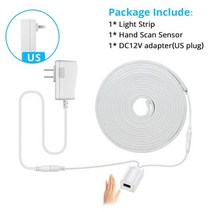 파우더룸 화장대 조명 12V 손 센서 스위치 메이크업 화장대 캐비닛 거울 램프 컴퓨터 백라이트 LED 테이프 집 화장대 드레싱 테이블 LED 스트립 조명, US Led Strip Set, 5M, Warm White