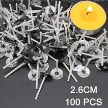 캔들심지 양초 나무 세트 100 개 왁스 코튼 캔들 심지 세트 무연 사전 간장 오일 짠 코어 DIY 양초 만들기, 13 2.6 CM
