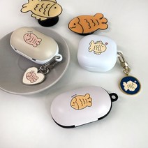 아깃자깃켓 삼붕어빵 버즈라이브/버즈프로/버즈2 케이스, 화이트하판(BM), 핑붕화이트