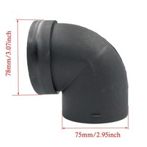 차량 에어 히터 덕트 파이프 42/60/75/90mm 팔꿈치 배출구 검정색 플라스틱 커넥터 베바스토 에버스패처 주차 액세서리, 75mm B
