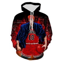 슬램덩크 피규어 차량용 애니메이션 프린트 3D 풀오버 후드 남성 여성 긴 소매 스웨터 스트리트웨어 플러스 사이즈 의류 가을 겨울 코트, [04] M, [04] WYA6486