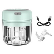 소형믹서기 블렌더 100/250ml 전기 마늘 Masher 미니 헬기 야채 칠리 고기 생강 기계 USB 충전 블렌더 주방, 02 Green 250ML