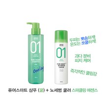 아모스 퓨어스마트샴푸 쿨+ 노세범쿨러 쿨링에센스SET, 1set