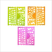 블루마토 모양자 3종 도형자/모양자, 모양자2 [BC-6008] 20Cm /opp포장/3색랜덤발송, 1개