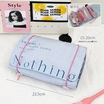 메이크업박스 화장품 파우치 브러쉬 매쉬 핸드폰 방수 여성용 캔디 컬러 분리형 휴대용 메쉬 메이크업 대용량 투명 보관 신제품, 2.blue