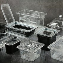 PC 투명 블랙 바트 냉장고용기 밧트 반찬통 업소용, 1/1 사이즈, 1/1 슬라이드돔커버, 1개
