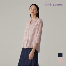 올리비아로렌 도트 블루종 진주포인트 블라우스_VOCNLXM3361 400798