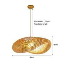 샹들리에 조명 거실 클래식 대나무 직조 램프 수제 펜던트 매달려 led 천장 비품 등나무 짠 홈 침실 장식, 1.2m