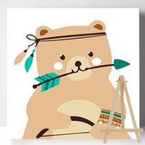 유쾌한컴퍼니 DIY유화그리기 세트 명화그리기 20X20, A-355 활쏘는 곰