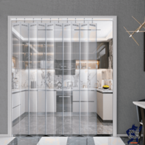 폴딩도어 베란다폴딩도어 상가 미닫이 아파트 주방 인테리어 간이 현관문 임시 중문, 세트, 폭90 높이 200cm 접이식 커튼 한쪽 방향 밀기