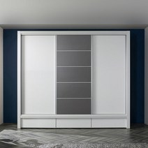 프렌치 슬라이딩 도어 장롱 풀세트 9자, 색상:그레이