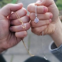 우정목걸이2인 화려한 빈티지 힙합 패션 파티 목걸이 다이아몬드 성 금색과 은색 도금 우정 다이아몬드 수제