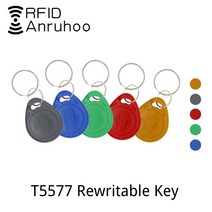 RFID 키 체인 재기록 가능 복사 토큰 125Khz 스마트 칩 카드 T5577 EM4305 배지 ID 복사기 스티커 피스, [01] Random Color-10PCS