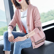 여성 핫핑크 가디건 가을 긴팔 간절기 핑크 여자