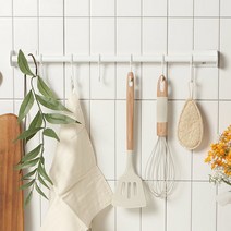 철제 주방행거레일 조리도구 냄비뚜껑거치대 국자걸이, 소형(CRP0022), 화이트