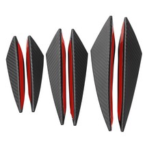 보호 방어 6pcs 자동차 앞 범퍼 립 장식 디퓨저 현대 악센트 Elantra 소나타 Santafe Veloster 창세기 Azer, 02 Carbon Fiber 6pcs
