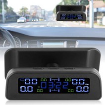 태양광 타이어 압력 모니터링 시스템 LCD 디스플레이 차량용 원룸 TPMS 외부 센서 시계 액세서리, 한개옵션0