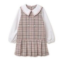 여아 빅카라다이마루 원피스 R2311O601 레노마키즈 23년 봄 신상품 트위드 원단으로 블라우스 일체형 원피스 사이즈 120-150]초등생~ NC수원터미널