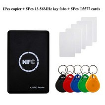 nfc도어락 상가도어락 RFID 복사기 NFC 스마트 카드 판독기 125kHz 키 13.56 MHz IC ID 작성기 S50 T5577, 02 1Copier5Card5Key Fob