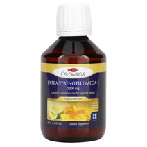 오슬로메가 엑스트라 스트렝스 오메가 3 피쉬 오일 3300mg 천연 레몬 향 3 300mg 6.7fl oz(200ml) - 3300mg-6.7fl oz, 6.7액량 온스