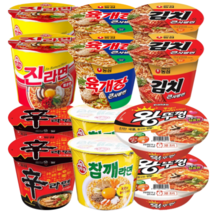 마자킹 농심 오뚜기 팔도 인기컵라면 6종 12개 큰컵 A세트 탕비실 간식박스, 1세트