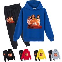 메이의 새빨간 비밀 Turning Red 캐릭터 아동복 후드티+바지 남여공용 9색 옷세트 굿즈 도안C