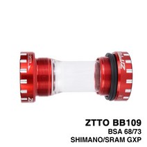 ZTTO-BB109 외부 베어링 하단 브래킷 BSA68 73 GXP BB MTB 도로 자전거 렌치 프로휠 24mm 스플라인 축 22mm 크랭크셋, CERAMIC BB109 레드