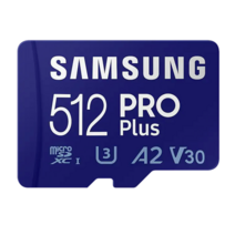 삼성전자 New PRO Plus 마이크로SD 메모리카드 512기가 Class10 SDXC 4K FHD 스마트폰 태블릿 카메라 블랙박스 (SD 어댑터 포함), 512GB