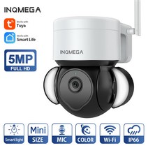 야외용 감시카메라 INQMEGA 와이파이 투야 스마트 클라우드 PTZ IP 푸드라이트 구글 홈 알렉사 마당용 비디오 캠 5MP, 17.5M CAM Alexa 32GB  EU 플러그36