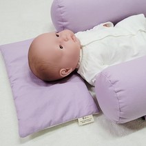 아기베개 태열 모로반사 방지 관리 짱구베개 3D에어매쉬 바이오비드폼 좁쌀, 짱구형, 체크/라일락 매쉬화이트