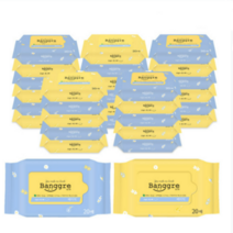 [블리스하이] 방그레 베이직 휴대용 물티슈 20매 30팩 아기 물티슈 엠보싱 신생아 유아 정수 추천, 20개, 30개