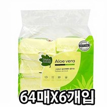 시크점빵 그린핑거 캡형 아기 다용도 피부진정 물티슈 64매X6팩, 물티슈64매X6팩