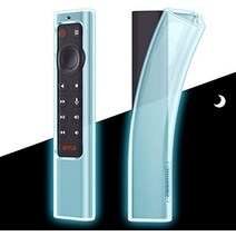 (2주배송) 엔비디아 안드로이드 티비 프로 NVIDIA Shield TV Pro/4K HDR 리모콘용 Fintie 케이스 - CaseBot 경량미끄럼 방지 충격 실리콘 커버 블루, [01] 어둠 속에서 푸른 빛