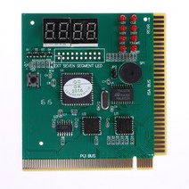 랜카드 4자리 LCD 디스플레이 PC 분석기 리본 케이블이 있는 메인 진단 카드 마더보드 포스트 테스터 컴퓨터 분석 PCI 카드, 협동사, 초록