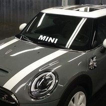 미니쿠퍼 자동차 MINI 포인트 차량용 스티커, MINI-M, 화이트, 1개