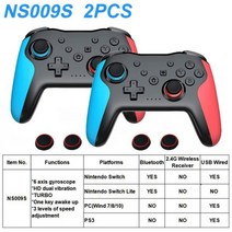 퐁고샵투명 무선 컨트롤러 블루투스 닌텐도 스위치 프로 PC PS3 TV 박스 조이스틱 LED 야광운 지연 없는 2, 02 With Box, 11 NS009S Classic 2PC