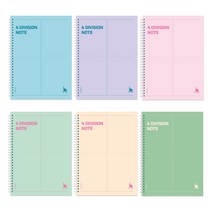 B-군 수학 4분할 모눈 라인 스프링 노트, 4분할 올리브그린(80매)