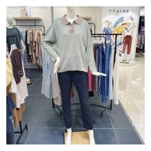 티렌 티렌 카라넥 배색 루즈핏니트 L203PWK709 NC