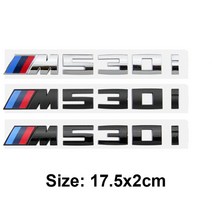 자동차엠블럼 이니셜 ABS 자동차 뒷 트렁크 엠블럼 배지 스티커 M 전원 M135i, 08 M530i_03 Glossy Black