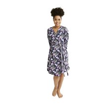 Vera Bradley 여성용 면 코지 니트 로브 블룸 붐 네이비, Bloom Boom Navy_Small-Medium