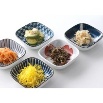 일본식 종지 그릇 앞접시 일본 가정식 소스 꽃무늬접시 팔각 소스볼 1인 식기 모음, 유메 사각 A