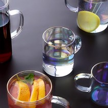 심플 레인보우 유리 머그컵 5size, 300ml